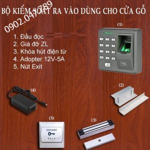 Bộ Thiết Bị Kiểm Soát Ra Vào Dùng Thẻ từ Vân Tay cho Cửa Gỗ