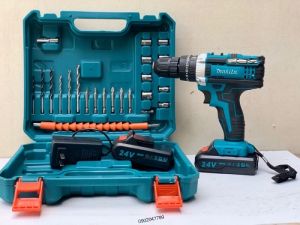 Máy Khoan Pin MAKITA 24V Có Búa - Tặng Phụ kiện 24 món