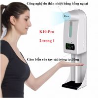 MÁY ĐO THÂN NHIỆT K10 PRO TÍCH HỢP RỬA TAY TỰ ĐỘNG PHUN SƯƠNG 2021